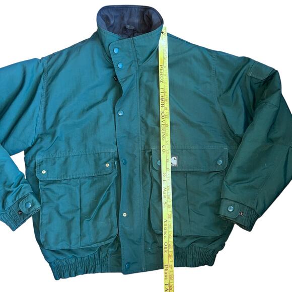 Vintage Carhartt workman's Nylon bomber style men's coat hunter green - Picture 5 of 11